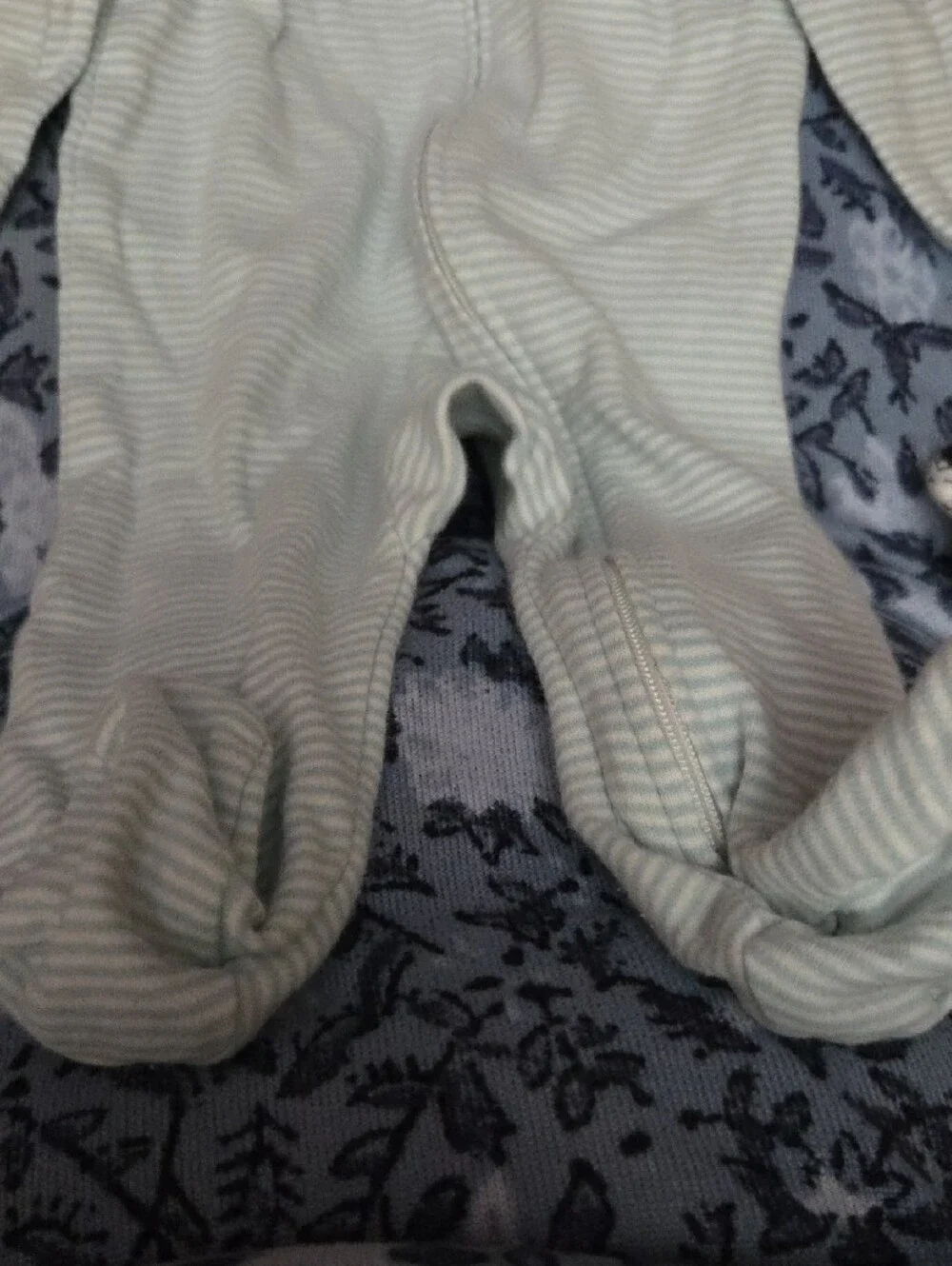 Baby Striped Mint Green Baby Footed One-Piece 0-3 Months